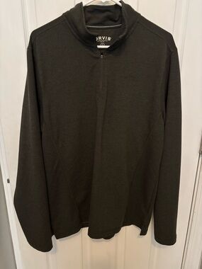 Orvis Men’s Olive Green Half-Zip Pullover Long Sleeve Shirt Size L